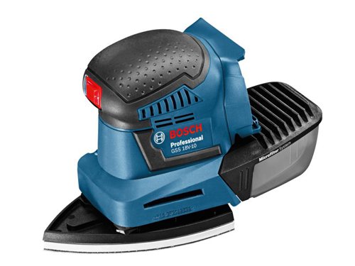 The Bosch GSS 18V Orbital Sander accepts both hook & loop and clamped paper. It has a compact, one-handed design with soft grip surfaces for different grip positions. Dust sealed bearings provide increased lifetime. The microfilter system provides efficient dust extraction.Comes as a Bare Unit, NO battery or charger in a cardboard box. Compatible with all Bosch Professional 18V batteries and chargers (Professional 18V System). Also compatible with AMPShare, the multi-brand battery alliance.Specifications:No Load Speed: 11,000-22,000/min.Orbit Diameter: 1.6mm.Sanding Plate (Width x Length): 113 x 101mm.Sanding Surface: 114cm².Weight: 1.7kg (with battery).