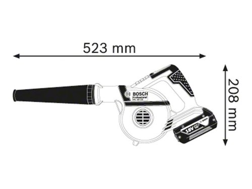 Bosch GBL 18V-120 Professional Blower for quick cleanup. Its air speed can reach 270 km/h, making it very powerful. The blower can be used for tidying up jobsites, cleaning drill holes, and for other versatile applications. Furthermore, its compact and balanced design makes handling easy for added control. Supplied with 4 x Accessories (Nozzle, Extension tube, Deep hole Nozzle, Dust Collection Tube).Comes as a Bare Unit, NO battery or charger.Compatible with all Bosch Professional 18V batteries, including ProCORE18V batteries and chargers (Professional 18V System). Also compatible with AMPShare, the multi-brand battery alliance.Specifications:Max Airflow: 120 m³/h.Max. Air Speed: 270 km/h.Weight: 1.1kg excl. battery.