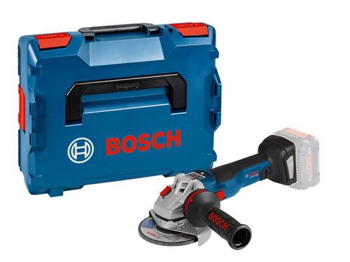 Bosch GWS 18V-10 SC Professional Angle Grinder with brushless motor. It delivers cordless power equal to a 1,000W corded grinder. Equipped with Drop Control, KickBack Control, and intelligent brake system, providing maximum user protection and convenience.Its Bluetooth Connectivity module allows for setting adjustments directly via the Toolbox App, while a user interface with speed selection provides active tool feedback for highest convenience. Suitable for cutting and grinding metal, stone, and concrete. Comes as a Bare Unit, NO battery or charger in a L-BOXX.Compatible with all Bosch Professional 18V batteries, including ProCORE18V batteries and chargers (Professional 18V System). Also compatible with AMPShare, the multi-brand battery alliance.Specifications:No Load Speed: 4,500-9,000/min.Disc Diameter: 125mm.Spindle: M14.Bore Size: 22.23mm.Weight: 2.0kg excl. battery.