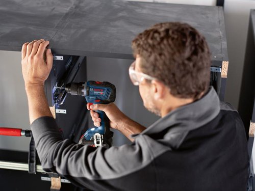 Bosch GSR 18V-55 Professional Drill Drive with brushless motor, ensures an extensive tool lifetime and longer battery run times. The ideal starter tool in Bosch's 18V category. With a high performance of 55 Nm and 1,800 RPM, it easily maximises efficiency on the job site, especially for work in wood, metal, and masonry.Its robust 13mm Roehm metal chuck delivers an ideal power transfer for the widest range of drilling, impact drilling, and screwdriving applications. Overload, overheating, and deep discharge are prevented by the drill drivers Electronic Cell Protection.Compatible with all Bosch Professional 18V batteries, including ProCORE18V batteries and chargers (Professional 18V System). Also compatible with AMPShare, the multi-brand battery alliance.Specifications:Chuck Capacity: 13mm.No Load Speed: 0-460/0-1,800/min.Max. Torque (Soft/Hard): 28/55Nm.Torque Settings: 20+2.Max. Screw Diameter: 10mm.Max. Drilling Diameter: Wood 35mm, Steel 13mm, Masonry 13mm.Length: 191mm.Height: 207mm.Weight: 1kg excl. battery.This Bosch GSR 18V-55 Professional Drill Driver comes as a Bare Unit, NO battery or charger in a car board box.