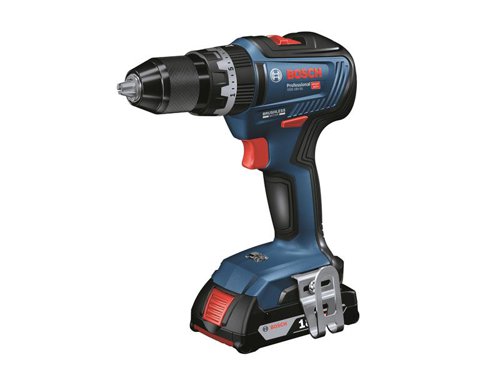 Bosch GSB 18V-55 Professional Combi Drill with brushless motor. The ideal starter tool with a high performance, it easily maximises efficiency on the jobsite. Its robust 13mm Roehm metal chuck delivers an ideal power transfer for the widest range of drilling, impact drilling, and screwdriving applications. The drill driver´s brushless motor ensures an extensive tool lifetime and longer battery runtimes. Electronic Motor Protection prevents overload and ensures a longer tool lifetime.Compatible with all Bosch Professional 18V batteries, including ProCORE18V batteries and chargers (Professional 18V System). Also compatible with AMPShare, the multi-brand battery alliance.Specifications:Chuck Capacity: 13mm.No Load Speed: 0-460/0-1,800/min.Torque (Soft/Hard): 28/55Nm.Torque Settings: 20+2.Max. Screw Diameter: 10mm.Max. Drilling Diameter: Wood 35mm, Steel 13mm, Masonry 13mm.Weight: 1.0kg excl. battery.