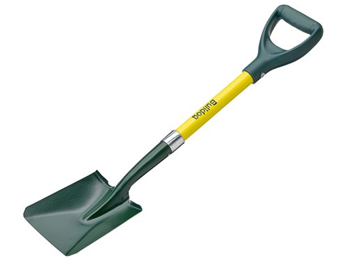 The Bulldog Mini Square Mouth Shovel is the ideal tool for digging in small confined areas. With its fibreglass shaft, it is lightweight and easy to transport around. Full sized D-handle with soft grip and treaded blade allow for comfortable use.