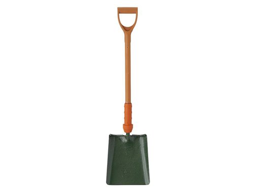 The Bulldog Insulated Treaded Square Mouth Shovel is the perfect tool for any contractor in need of a reliable and heavy duty shovel. It is forged from one piece of steel with an epoxy paint coating to provide optimum protection against corrosive substances, and the shovel's round cornered blade dramatically reduces penetration damage to underground pipes and cable.The treads on this tool enable you to use more force and also act as boot protection. Fitted with a one piece, heavy-duty fibreglass YD handle.Manufactured to BS8020. Individually tested to 10,000 volts, guaranteed to 1,000 volts, and supplied with a Certificate of Conformity.