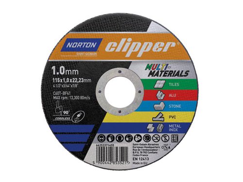 Norton Clipper Clipper® Multi-Material Cutting Discs 115 x 22.23mm (Tub of 25)