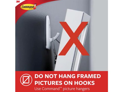 Command™ Medium Utility Hooks are ideal for hanging coats, dog leads, hand towels and many other household items.* Damage-free hanging, holds strongly and removes cleanly* Easy to apply, no need for nails, screws or drills* Strips stretch off cleanly without leaving holes, marks or sticky residue* Suitable for most smooth surfaces including painted walls, tiles, metal and woodHolding Power: 1.3kgPack Contents: 6 hooks and 12 medium strips