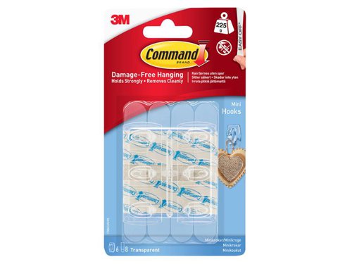 Command© Clear Mini Hooks (Pack 6)