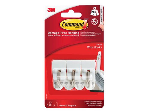 COM White Wire Hooks (Pack 3)