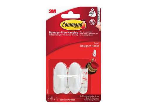 COM Small White Designer Hooks (Pack 2)