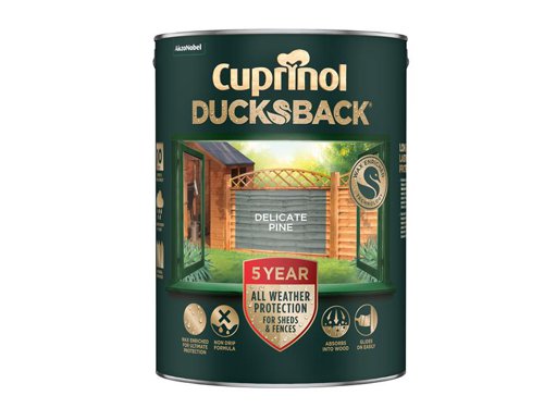 CUPDBDP5L Cuprinol Ducksback 5 Year Waterproof for Sheds & Fences Delicate Pine 5 litre