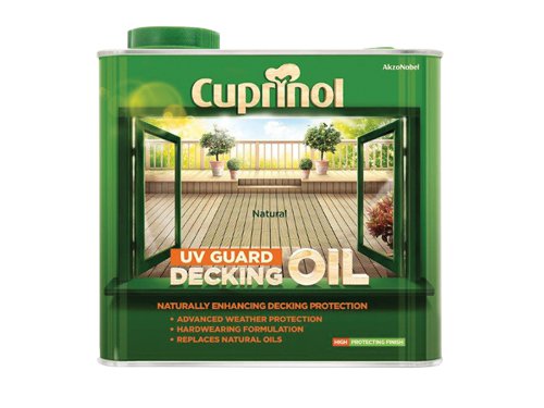 CUPDON25L Cuprinol UV Guard Decking Oil Natural 2.5 litre