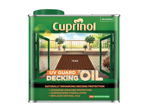 CUPDOT25L Cuprinol UV Guard Decking Oil Teak 2.5 litre