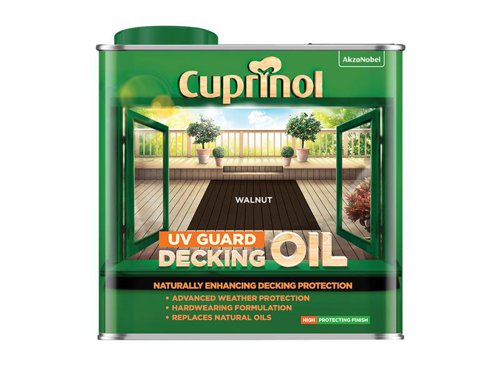 CUPDOW25L Cuprinol UV Guard Decking Oil Walnut 2.5 litre