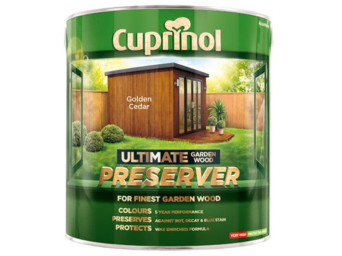 CUPGWPREGC4L Cuprinol Ultimate Garden Wood Preserver Golden Cedar 4 litre