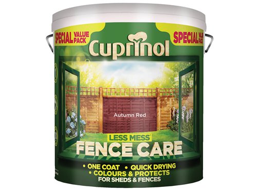 CUPLMFCAR6L Cuprinol Less Mess Fence Care Autumn Red 6 litre