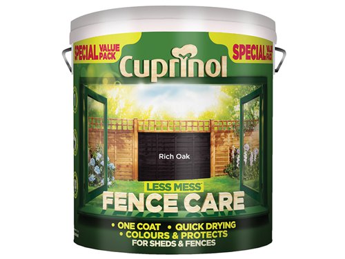 CUPLMFCRO6L Cuprinol Less Mess Fence Care Rich Oak 6 litre