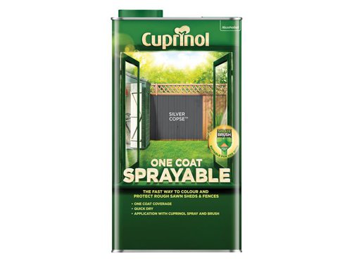 CUPNSFTSC5L Cuprinol One Coat Sprayable Fence Treatment Silver Copse 5 litre