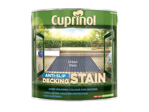 CUPUTDSUS25L Cuprinol Anti-Slip Decking Stain Urban Slate 2.5 litre