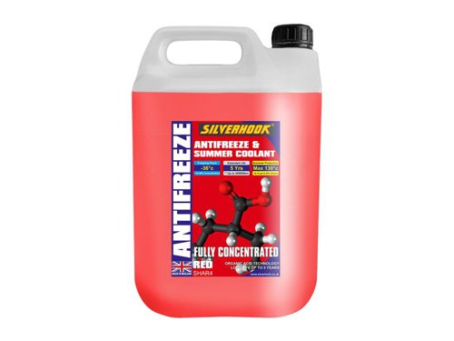 Silverhook Fully Concentrated Antifreeze O.A.T. Red 4.5 litre