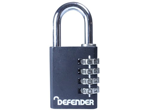 DEFENDER Black Die-Cast Combination Padlock 40mm