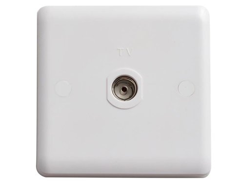 The Deta Vimark Single Isolated Co-Axial Outlet is made from durable, moulded plastic and has a smooth, curved profile. Ideal for use with TV or FM/DAB aerial feeds.Designed to complement other products from the Deta Vimark range.