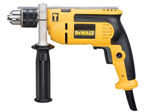 The DEWALT D024K 13mm Percussion Drill has been designed with low weight in mind to ensure the drill is easy to use and to help reduce user fatigue on long drilling applications. The compact design enables comfortable use and allows access to tight spaces.There is a sensitive soft trigger with variable speed switch which allows a user to drill slowly for precision accuracy when starting to drill a hole, while the rubber back handle increases comfort to the user in drilling and hammer drilling applications. The lock-on button gives the user the option to keep the machine continually running when doing repetitive operations.Suitable for drilling in concrete, masonry, steel, wood and fixings.Supplied with: 1 x Chuck Key, 1 x Multi-Position Side Handle, 1 x Depth Stop, 1 x Heavy-Duty Carrying Case and 1 x Instructions.Specifications:Chuck: 13mm Keyed, 1/2in-20 UNF.Input Power: 701 Watt.No Load Speed: 0-2,800/min.Impact Rate: 0-47,600/bpm.Capacity: Concrete 16mm, Steel 13mm, Wood 25mm.Weight: 1.82kg.The DEWALT D024K 13mm Percussion Drill in the 240 Volt Version.