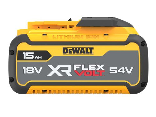 The DEWALT XR FlexVolt Slide Li-ion Battery stands at the forefront of cordless technology. The world’s first convertible 18/54V battery, offering unprecedented levels of power. Provides the unique ability to power heavy-duty construction power tools whilst still being compatible with existing DEWALT XR 18V products and offering increased run time.It offers users increased run time, over any of the 18V XR 4.0Ah or 5.0Ah Li-ion batteries.The DEWALT DCB549 XR FlexVolt Slide Battery 18/54V 15.0/5.0Ah.