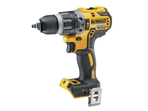 The DEWALT DCD796 XR Brushless Combi Drill has an ultra-compact, lightweight design makes it perfect for use in confined spaces. The 2-speed all-metal transmission provides increased run time and longer tool life with drill driver and hammer features for multiple applications.It offers a 15 position adjustable torque control for consistent screwdriving into a variety of materials. Intelligent trigger design allows for total control of application and it has an improved ergonomic design with rubber grip overmould.Part of the intelligent XR Lithium-ion Series for efficiency and making applications faster.Specifications:Chuck: 13mm Keyless.No Load Speed: 0-550/0-2,000/min.Impact Rate: 0-9,350/34,000/bpm.Torque: 27/70Nm, 15 Settings.Capacity: Steel 13mm, Masonry 13mm, Wood 40mm.This DEWALT DCD796N XR Brushless Combi Drill comes as a bare unit, NO battery or charger supplied.