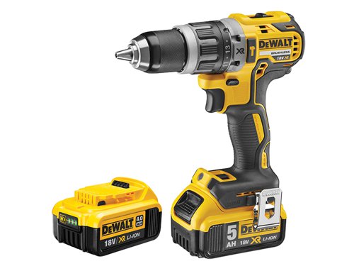 The DEWALT DCD796 XR Brushless Combi Drill has an ultra-compact, lightweight design makes it perfect for use in confined spaces. The 2-speed all-metal transmission provides increased run time and longer tool life with drill driver and hammer features for multiple applications.It offers a 15 position adjustable torque control for consistent screwdriving into a variety of materials. Intelligent trigger design allows for total control of application and it has an improved ergonomic design with rubber grip overmould.Part of the intelligent XR Lithium-ion Series for efficiency and making applications faster.Specifications:Chuck: 13mm Keyless.No Load Speed: 0-550/0-2,000/min.Impact Rate: 0-9,350/34,000/bpm.Torque: 27/70Nm, 15 Settings.Capacity: Steel 13mm, Masonry 13mm, Wood 40mm.The DEWALT DCD796P2 XR Brushless Compact Combi Drill Driver is supplied with:2 x 18V 5.0Ah Li-Ion Batteries.1 x Multi-Voltage XR Charger.1 x Belt Hook.1 x Magnetic Bit Holder.1 x TSTAK Heavy-Duty Kitbox.