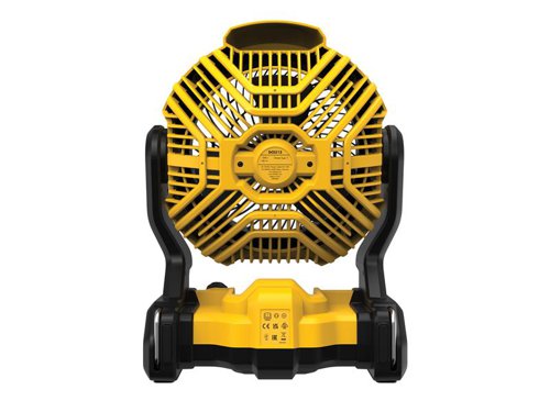 The DEWALT DCE512 XR Brushless Fan offers high airflow and high fan speed which increases the cooling effect. Its 180­° pivoting fan head and hanging hooks allow for versatile positioning.Supplied as a Bare Unit - No Battery or Charger.Compatible with the DEWALT 18V XR and XR FlexVolt battery range.SpecificationAirflow: 28m²/min.Fan Speed: 3,000 rpmWeight: 3.4kg (with battery)