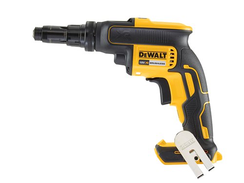 The DEWALT DCF622 XR Brushless Self Drilling Screwdriver is ideal for the quick fitting of metal roofing and other sheet metal applications. It's versa-clutch delivers a repeatable screw setting with minimum fuss. Fitted with a high torque brushless motor that drives screws up to 6.15mm diameter efficiently and effectively offering maximum run time and a compact tool. Durable, ergonomic design and rubber grip for improved user comfort.Specifications:Bit Holder: 6.35mm (1/4in).No Load Speed: 0-2,000/min.Max. Torque: 11/34Nm.Max. Screw Diameter: 6.15mm.Weight: 1.97kg.The DEWALT DCF622N XR Brushless Self Drilling Screwdriver comes as a Bare Unit, NO battery or charger supplied.