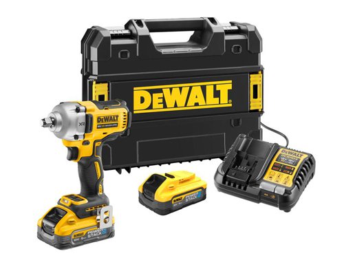 The DEWALT DCF891 XR 1/2in Hog Ring Anvil Impact Wrench was designed to comfortably handle various fastening projects. Choose between 4 modes to allow for reliable high-level performance, operability, and versatility. The compact ergonomic design offers easy maneuverability without sacrificing power. Fitted with an LED work light for visibility in dimly lit spaces.Specifications:Bit Holder: 1/2in Hog Ring Anvil.No Load Speed: 0-2,000/min.Impact Rate: 0-3,250/bpm.Max. Torque: 812Nm.Max. Bolt Diameter: M4.The DEWALT DCF891H2T XR BL 1/2in HR Anvil Impact Wrench was designed to comfortably handle various fastening projects. Choose between 4 modes to allow for reliable high-level performance, operability, and versatility.The compact ergonomic design offers easy maneuverability without sacrificing power. Fitted with an LED work light for visibility in dimly lit spaces.It is supplied with:2 x 18V POWERSTACKâ„¢ Li-ion Batteries 5.0Ah.1 x DCB1104 Charger.1 x TSTAKâ„¢ Heavy-duty Kitbox.Specifications:Bit Holder: 1/2in Hog Ring Anvil.No Load Speed: 0-2,000/min.Impact Rate: 0-3,250/bpm.Max. Torque: 812Nm.Max. Bolt Diameter: M4.