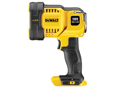 The DEWALT DCL043 XR LED Spotlight provides a focused high intensity beam and delivers a maximum output of 1000 lumen. The beam has a distance rating of 400m and it has a rugged and durable design that is IP54 rated. The head pivots for directional lighting.Offers over 10 hours of runtime with a 5.0Ah Li-ion Battery (NOT SUPPLIED).Bare Unit, No Battery or Charger Supplied.Specifications:Bulb Type: LED. Light Output: 120-1,000 lumens. Protection Class: IP54.