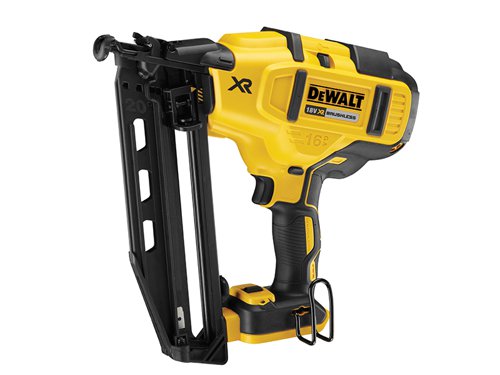 The DEWALT DCN660 XR Brushless Second Fix Nailer with brushless motor technology, offering runtime cannot be beaten in a compact package. It has a compact, lightweight and ergonomic design which makes the tool easy and comfortable to use, but durable enough for the worksite environment. The depth of drive can be easily adjusted using the handy thumb wheel depth adjuster.The mechanical rather than gas operation offers low running costs and consistent performance, even at low temperatures. Sequential mode allows for precision placement and the bump operating mode provides the user with production speed of up to 4 nails per second. For safety the nailer has a trigger and contact trip lock-off and prevents accidental dis-charge of fastener. The tool free stall/jam clearance minimises down time.Specifications:Fires 16 Gauge Nails 32-63mm, Diameter: 1.6mm.Magazine Angle: 20°.Magazine Capacity: 110 Nails.Magazine Loading: Rear Load.Trigger Type: Bump & Sequential.Size (LxWxH): 310 x 95 x 305mm.Temperature Range: -20 to 50°C.Weight: 2.7kg.DEWALT DCN660N XR Brushless Second Fix Nailer 18 Volt.Bare Unit, No Battery or Charger Supplied.
