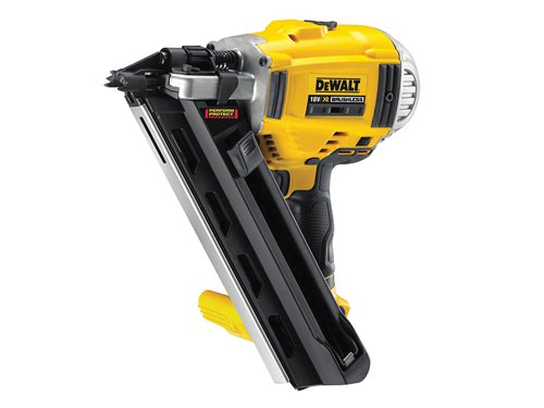 The DEWALT DCN692 Cordless XR First Fix Nailer has two speeds (or power levels) to optimise the nailer for firing all lengths of nails. Its BRUSHLESS motor technology offers the power to fire 90mm ring shank nails into soft wood and 63mm into hard woods.The nailer has two modes. The sequential operating mode allows for precision placement and the bump operating mode provides the user with production speed. Its mechanical rather than gas operation offers consistant performance and minimises cleaning/service requirements. Tool free stall/jam clearance minimises user down time.The DCN692 has a versatile 30-34° magazine angle will accept most clipped head and off centre round head paper tape or wire weld collated framing nails. Depths can be easily adjusted using the thumb wheel depth adjuster.The nailer has excellent vibration and sound figures, which offer fantastic user protection. The tool has an ergonomic design to allow the nailer to fit easily between a 400mm centre stud. A reversable belt/rafter hook povides increased portability and versatility on the job site. Increased visibility and durability along with protection for work-surface from the non-mar contact trip with lock-off to prevent accidental discharge of the fastener.Specifications:Nail Diameter: 2.8-3.3mm.Nail length: 50-90mm.Magazine Capacity: up to 55 nails.Firing mode: Bump and Sequential.Weight: 4.1kg.DEWALT DCN692N Cordless XR 2 Speed Framing Nailer.Bare unit, NO battery or charger supplied.
