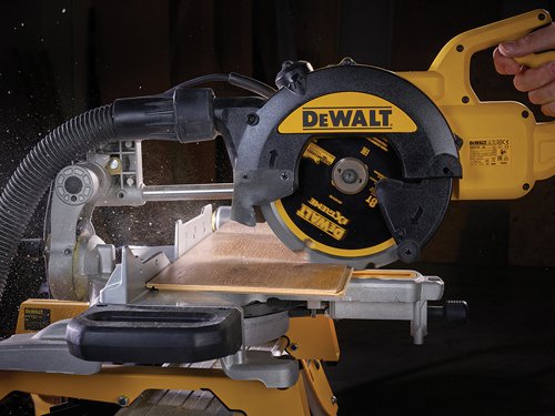 The DEWALT Extreme Cement Saw Blade features synthetic PCD (Polycrystalline Diamond) tipped teeth. These PCD coated teeth provide 100% longer life in fibre cement than TCT tipped blades. The laser cut blade features anti-vibration body slots and precision ground tips. The blade design also helps to reduce dust production when cutting fibre cement materials.Suitable for cutting a range of materials including fibre cement board, laminate/pre finished flooring, MDF, plywood, etc.This DEWALT Extreme PCD Fibre Cement Saw Blade has the following specification:Blade Diameter: 216mm.Bore Size: 30mm.Tooth Count: 8.Kerf Thickness: 2.0mm.Plate Thickness: 1.5mm.Grind: FTOP.Rake Angle: 12°.
