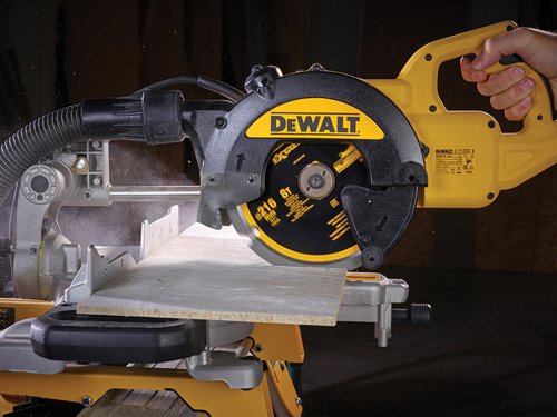 The DEWALT Extreme Cement Saw Blade features synthetic PCD (Polycrystalline Diamond) tipped teeth. These PCD coated teeth provide 100% longer life in fibre cement than TCT tipped blades. The laser cut blade features anti-vibration body slots and precision ground tips. The blade design also helps to reduce dust production when cutting fibre cement materials.Suitable for cutting a range of materials including fibre cement board, laminate/pre finished flooring, MDF, plywood, etc.This DEWALT Extreme PCD Fibre Cement Saw Blade has the following specification:Blade Diameter: 216mm.Bore Size: 30mm.Tooth Count: 8.Kerf Thickness: 2.0mm.Plate Thickness: 1.5mm.Grind: FTOP.Rake Angle: 12°.