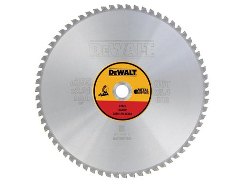 DEW DT1926 Steel Stationary Saw Blade 355 x 25.4mm x 66T