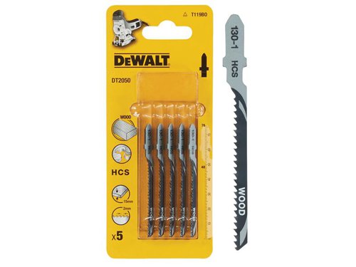 DEW DT2050 Wood Jigsaw Blades Pack of 5