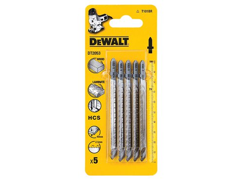 DEWALT HCS Wood Jigsaw Blades Pack of 5 T101BR