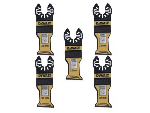DEWALT Power Tools DT20776 Bi-Metal Plunge Point Multitool Blade 32mm (5 Pack)