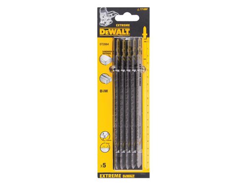 DEW DT2084 Bi-Metal Jigsaw Blades 180mm Pack of 5