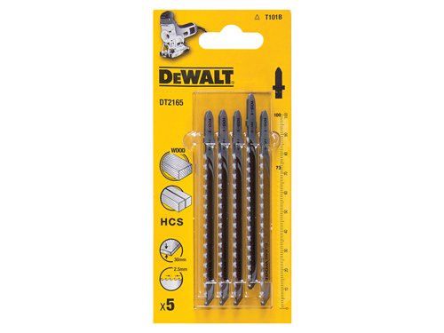 DEWALT HCS Wood Jigsaw Blades Pack of 5 T101B