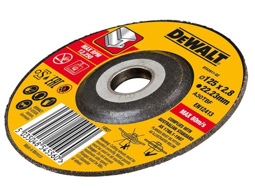 DEW DT43911 High Performance Metal Cutting Disc 125 x 3 x 22.23mm