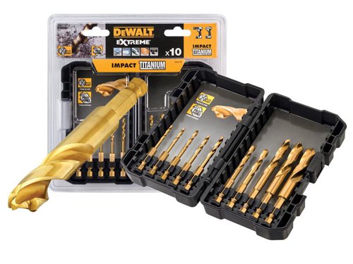 DEW DT50050 Impact Titanium Drill Bit Set, 10 Piece