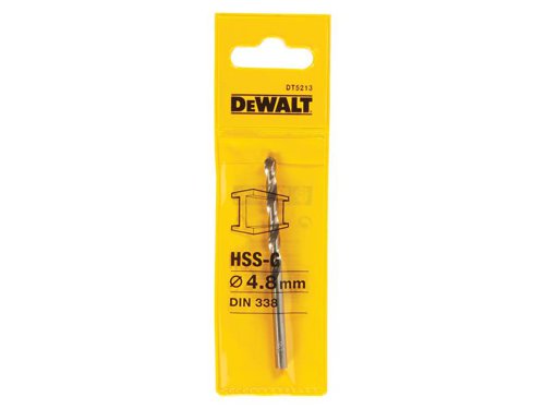 DEW HSS-G Jobber Drill Bit 4.8mm OL:86mm WL:52mm