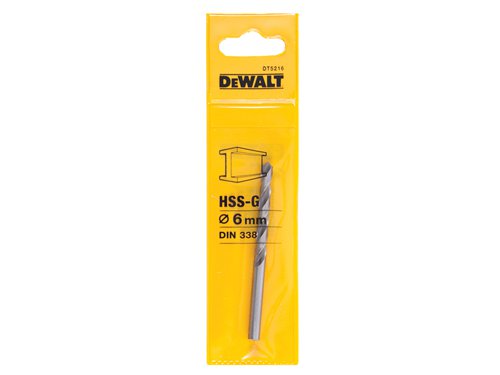 DEW HSS-G Jobber Drill Bit 6.0mm OL:93mm WL:63mm