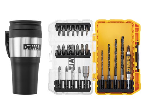 DEW DT70707 Drill Drive Set, 25 Piece + Mug