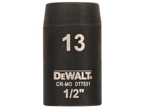 DEW DT7531 1/2in Shallow Impact Socket 13mm