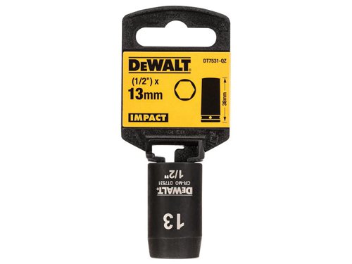 DEW DT7531 1/2in Shallow Impact Socket 13mm