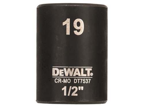 DEW DT7537 1/2in Shallow Impact Socket 19mm